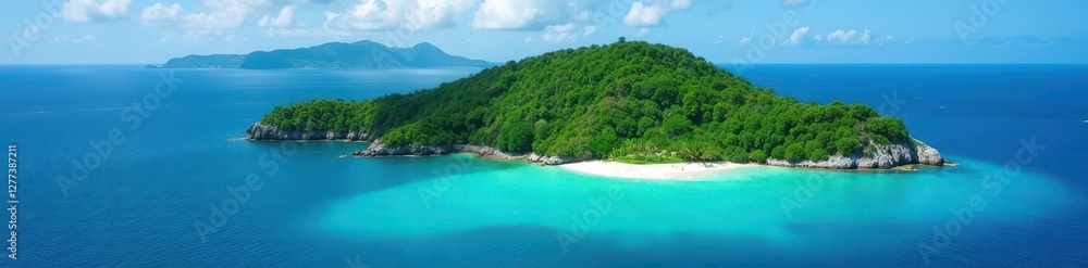 Idyllic Rab Island bay, turquoise water, Kampor Aerial view , cliffs, turquoise, view Idyllic Rab Island bay, turquoise water, Kampor Aerial view , cliffs, turquoise, view