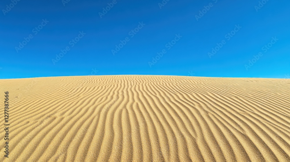 Video generation of a calm desert landscape with golden sand dunes under a clear blue sky. Featuring peace and isolation Video generation of a calm desert landscape with golden sand dunes under a clear blue sky. Featuring peace and isolation
