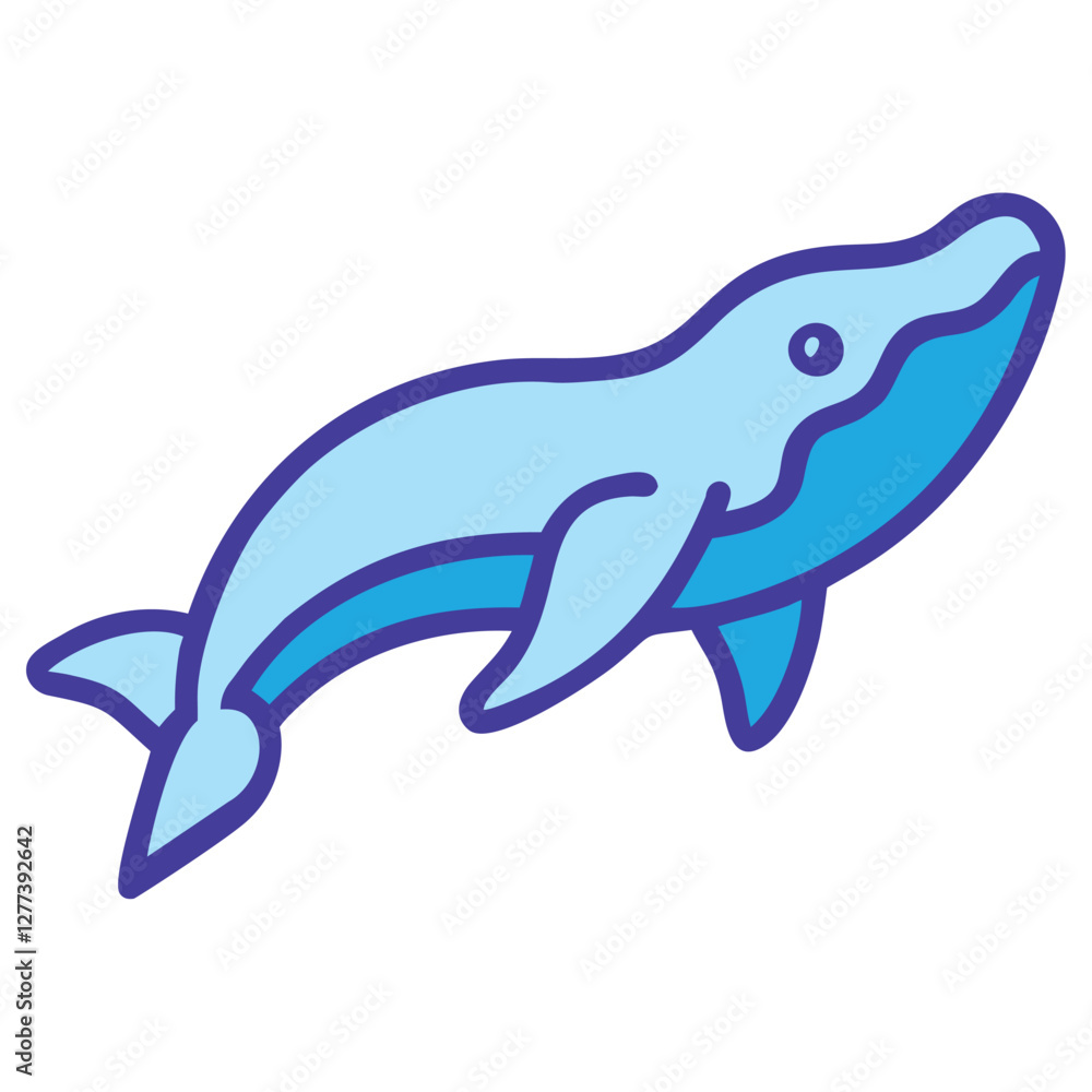 Naklejka premium Dolphin jump marine life icon