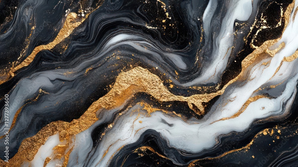 Obraz premium Abstract marble pattern with gold accents
