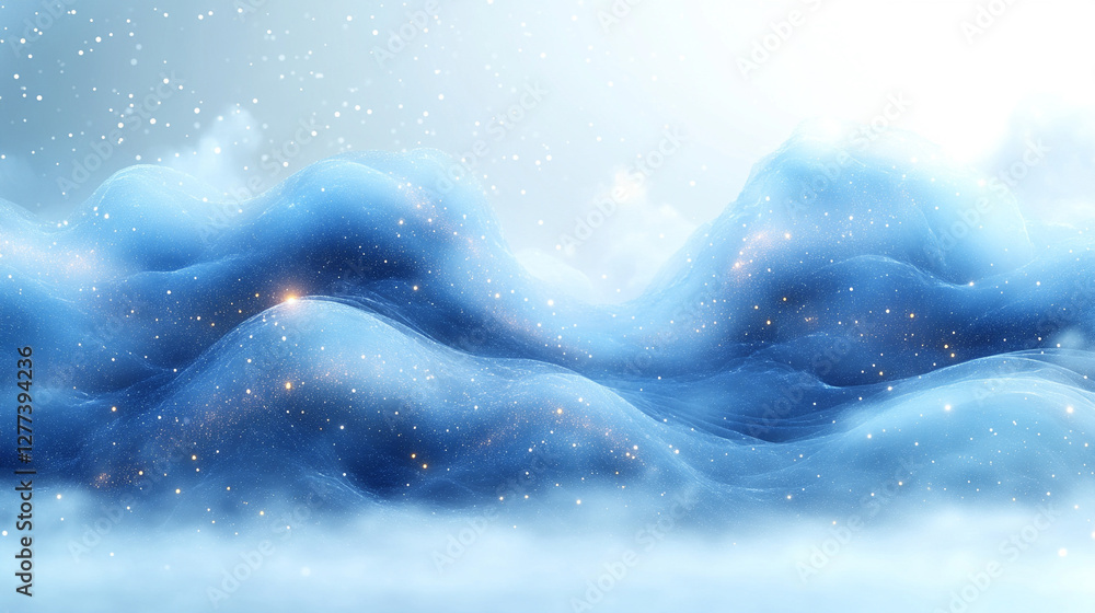 Fototapeta premium A light blue abstract background with a soft glowing effect symbolizes clarity, innovation, and tranquility Perfect for digital technology and medical science themes conveying progress and modernity