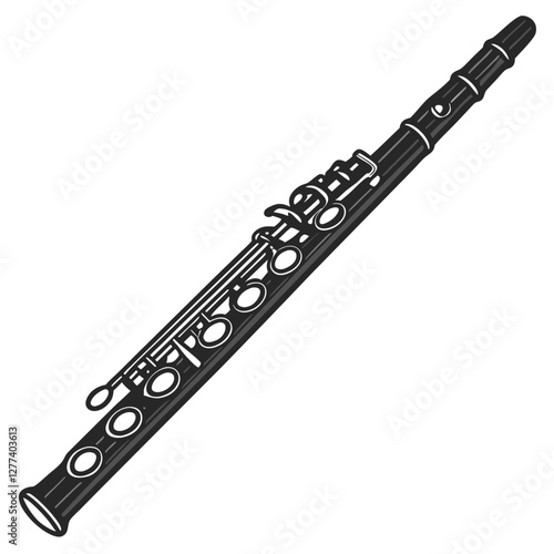 Flute silhouette vector illustration