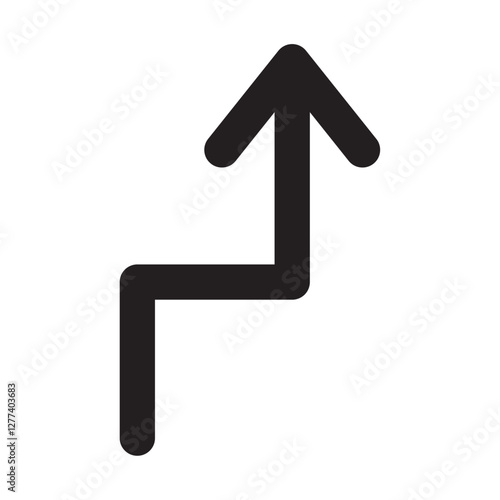Arrow bent staircase icon