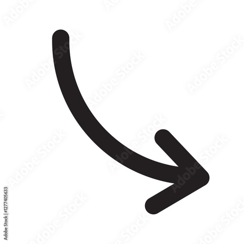 Arrow bent downward icon