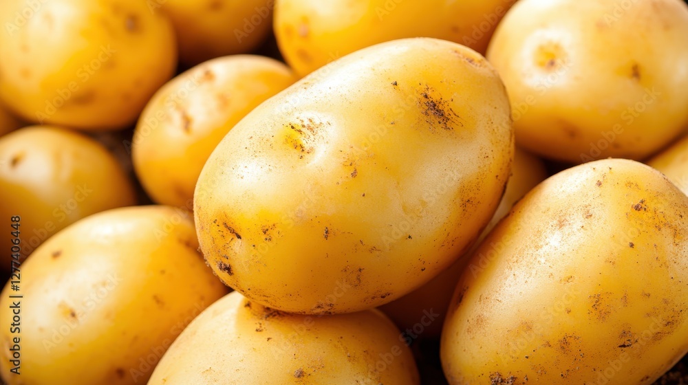 Harvesting organic yellow potatoes from rich soil for a healthy feast Harvesting organic yellow potatoes from rich soil for a healthy feast