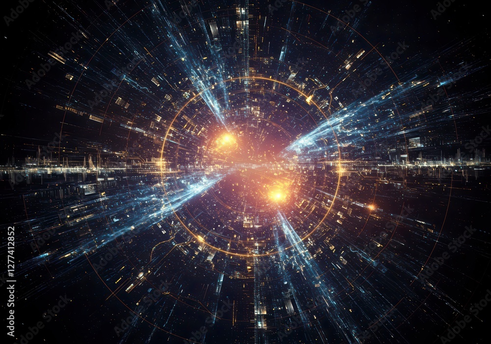 Obraz premium Artistic Representation of Emergent AI Showing Complex Neural Networks