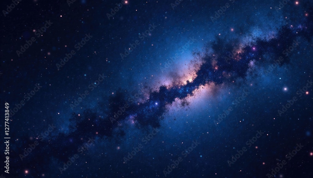 Naklejka premium Dark space background with twinkling starfield, dark, stars