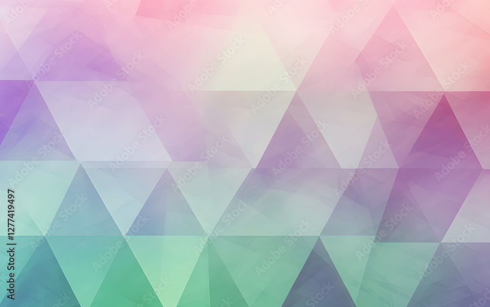 Fototapeta premium Pastel colors with a pink triangle background. abstract background with triangles, Abstract geometric pastel triangles background