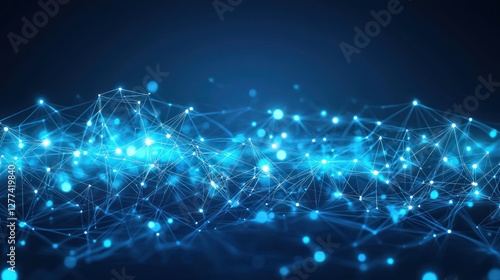 Wallpaper Mural Abstract Network Connection: Digital Nodes and Lines Torontodigital.ca