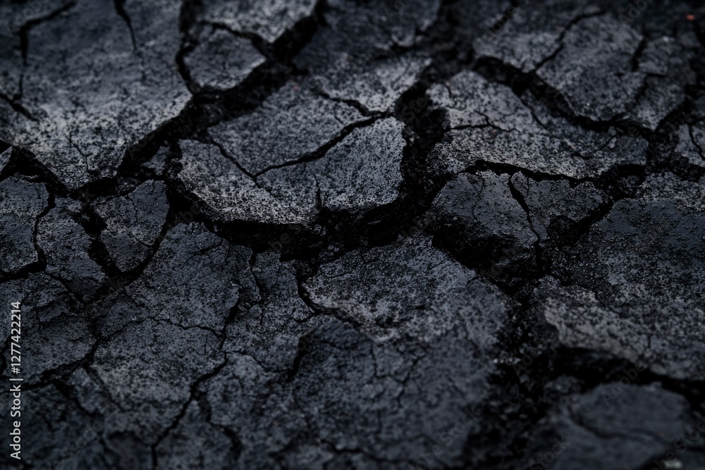 Fototapeta premium Cracked Dark Earth Surface Texture