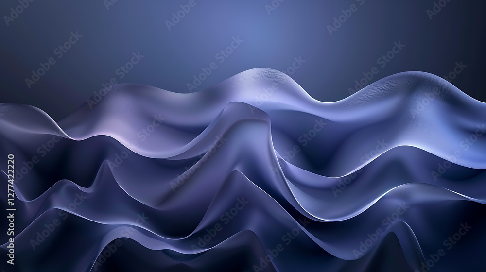 Obraz premium Deep ocean abstract waves with soft lighting and serene blue gradients