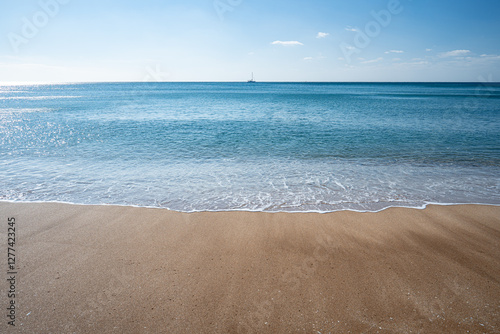 바다와 하늘이 어우러진 해안가풍경 제주 서귀포시 색달동 중문색달해수욕장