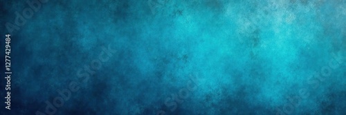 Deep indigo to bright turquoise gradient, distressed concrete texture, illustration, dark