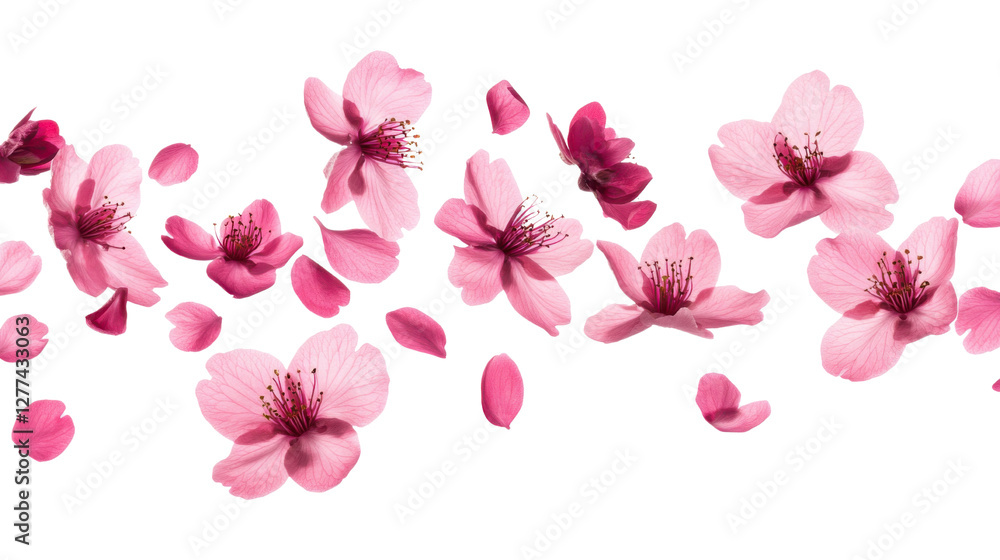 pink magnolia flowers isolated on white background pink magnolia flowers isolated on white background