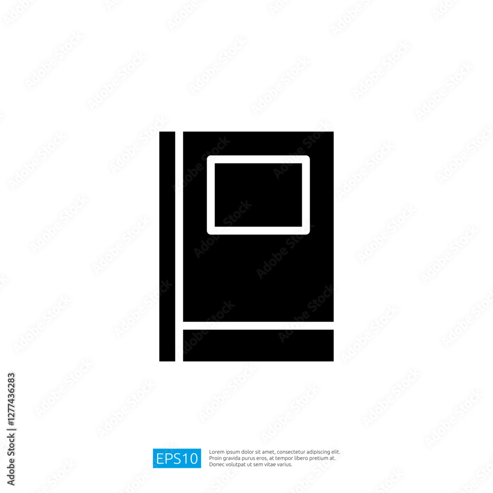 Iconic Representation of a Book Cover Symbolizing Education and Knowledge with Minimalist Design Iconic Representation of a Book Cover Symbolizing Education and Knowledge with Minimalist Design