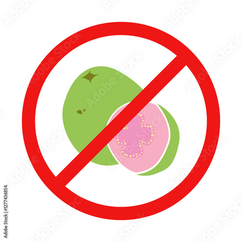 Vector No Guava Sign on White Background