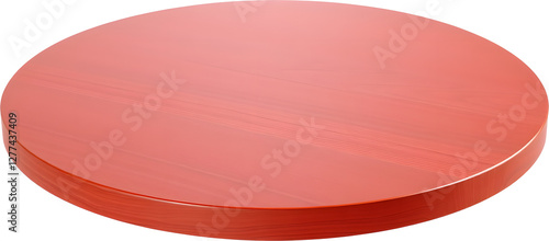 red Round Wooden Table isolated on transparent background.generative AI