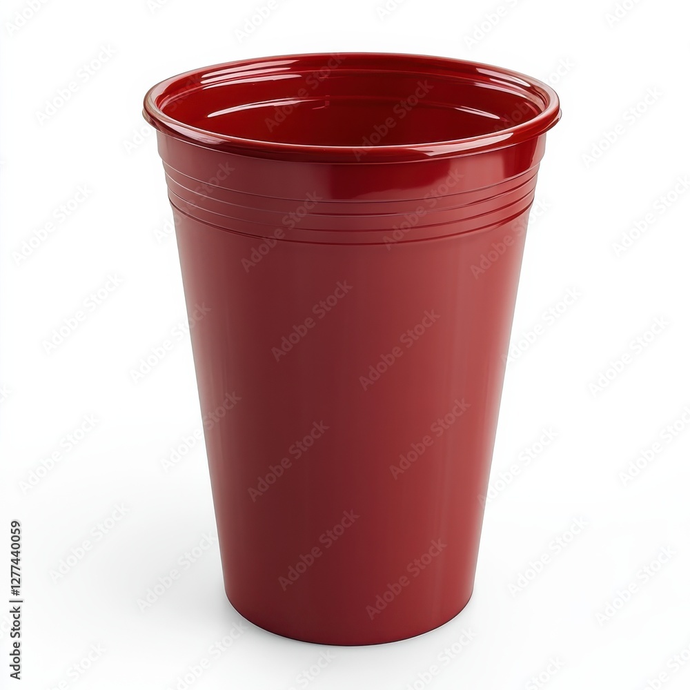 Isolated Red Plastic Cup on White Background for Creative Use