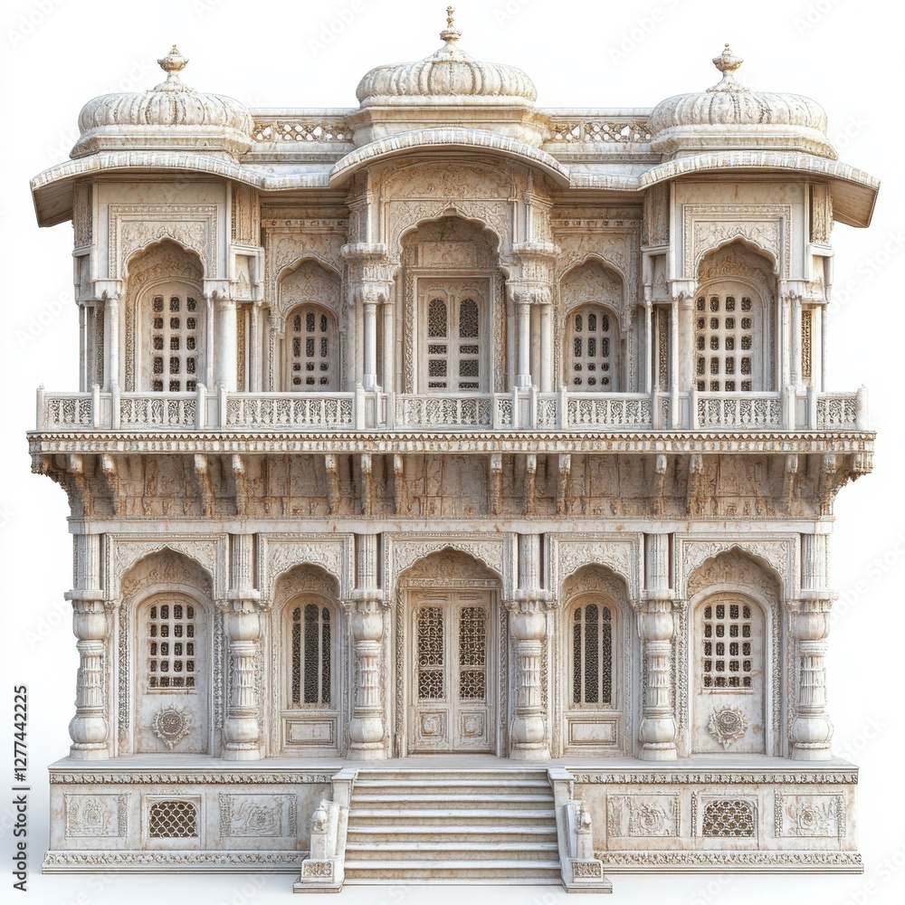 Traditional Indian Haveli with Intricate Carvings and Architecture Traditional Indian Haveli with Intricate Carvings and Architecture
