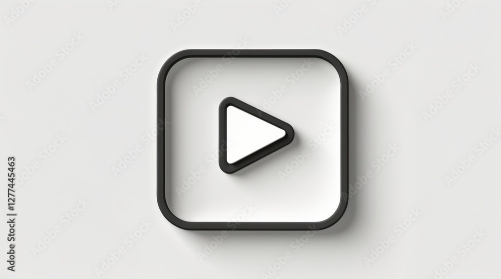 Play Button Icon: Modern Design for Media, Technology, and User Interface Elements Play Button Icon: Modern Design for Media, Technology, and User Interface Elements
