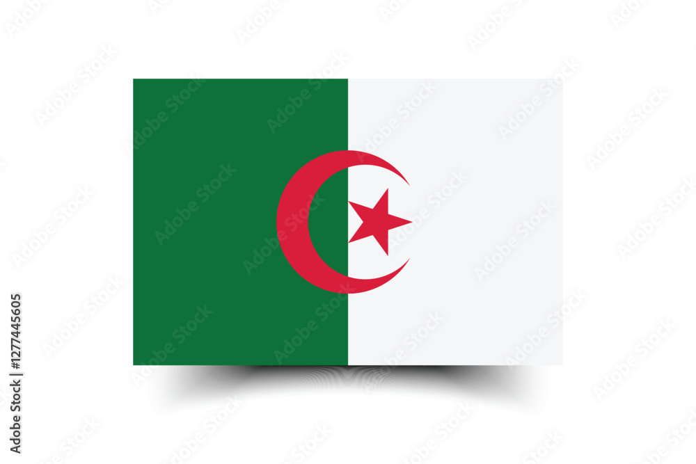 Flag of Algeria. Algeria flag official size and color standards vector illustration Flag of Algeria. Algeria flag official size and color standards vector illustration