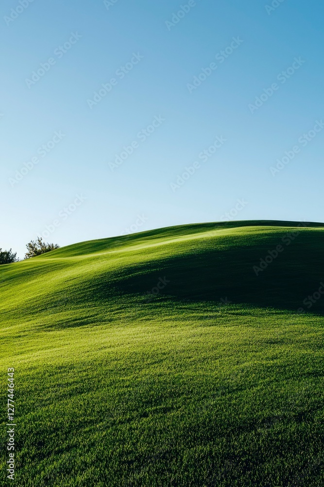 Fototapeta premium Rolling Green Hills Under Clear Sky