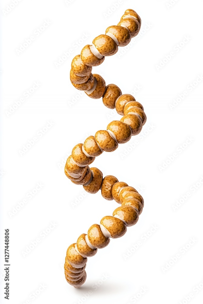 Spiral Arrangement Of Crispy Cookies Against White Background Spiral Arrangement Of Crispy Cookies Against White Background