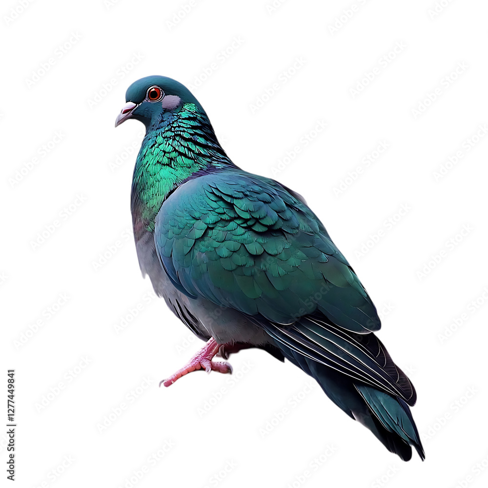 Naklejka premium Detailed studio shot of a pigeon