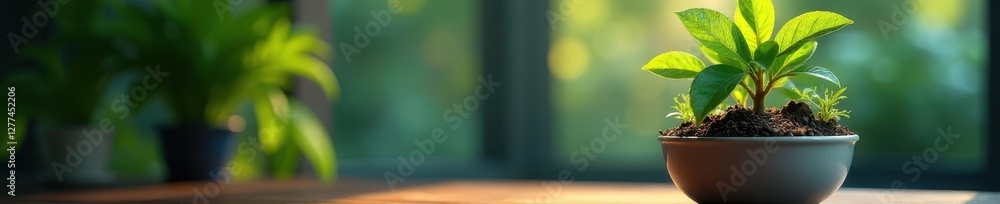 Virtual plant flourishing in digital container , abstract, molecular Virtual plant flourishing in digital container , abstract, molecular