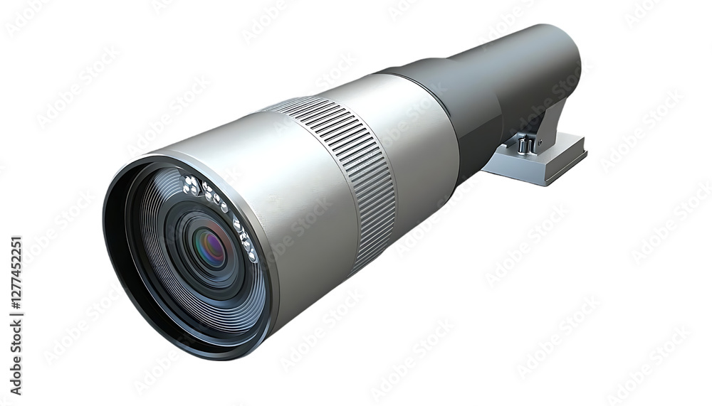 Industrial security camera, 3d render, isolated background Industrial security camera, 3d render, isolated background