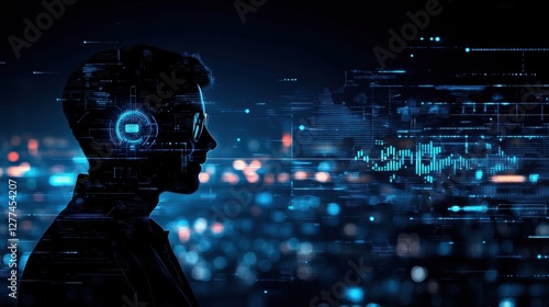 Profile of a Person with Technology Elements and Data Visualization