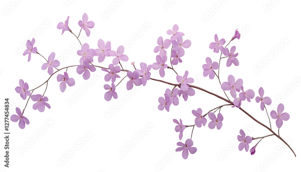 Obraz premium Pink flower branch against black background