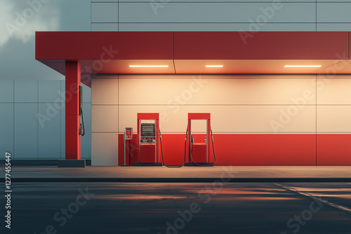 Obraz na płótnie Gas station w salonie