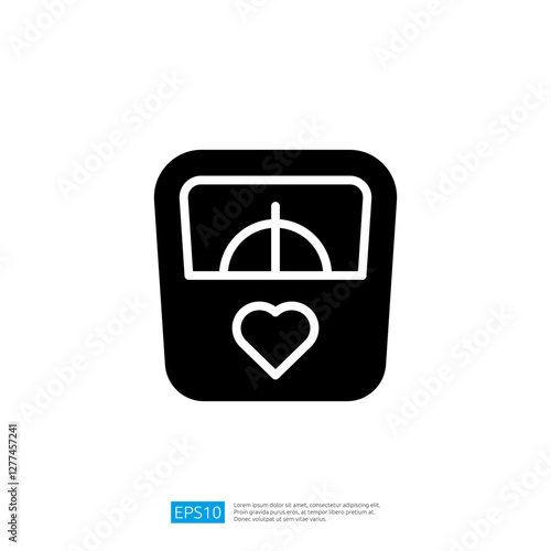 Health And Fitness Icon Depicting A Scale With A Heart Symbol For Monitoring Body Weight And Wellness Progress