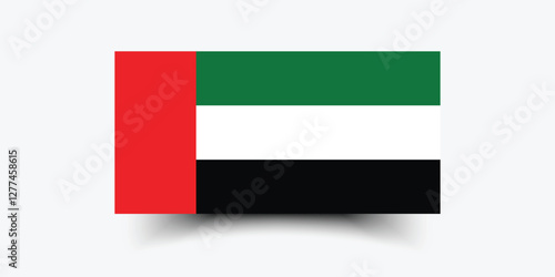 Flag of United Arab Emirates. United Arab Emirates flag official size and color standards vector illustration