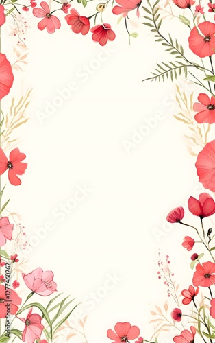 Wallpaper Mural frame with abstract watercolour flowers. floral background with flowers Torontodigital.ca