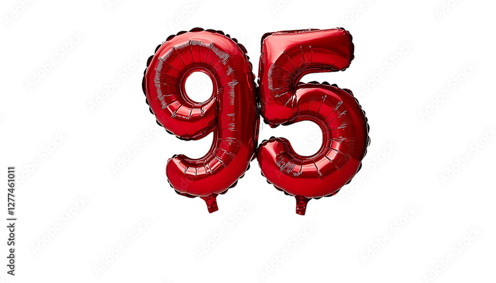 Fototapeta premium Red foil balloons number 95
