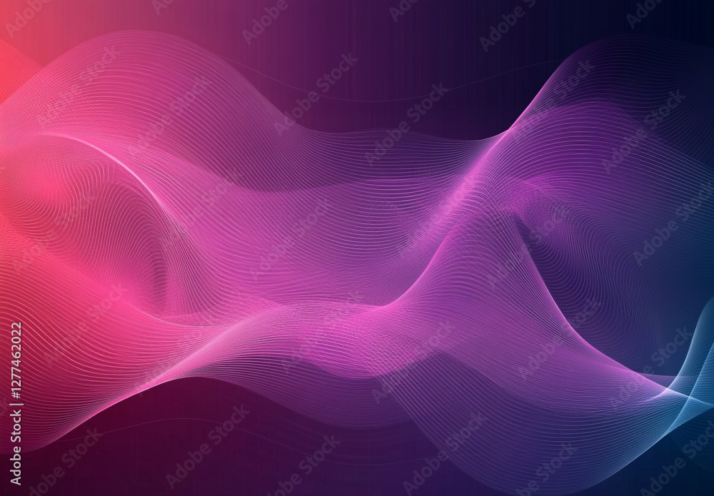 Fototapeta premium Abstract Minimalist: Purple and Pink Waves