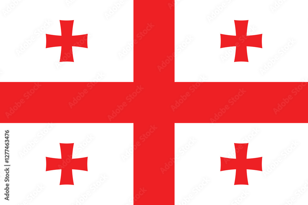 Flag of Georgia. Georgia flag official size and color standards vector illustration Flag of Georgia. Georgia flag official size and color standards vector illustration