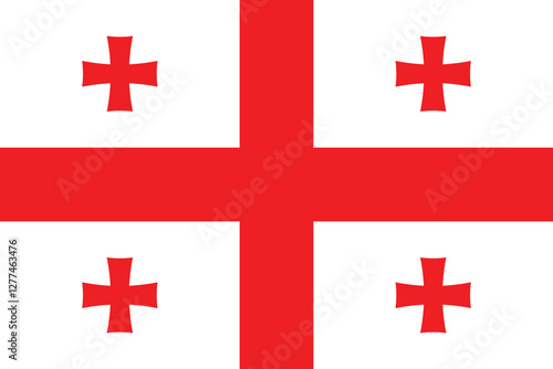 Flag of Georgia. Georgia flag official size and color standards vector illustration