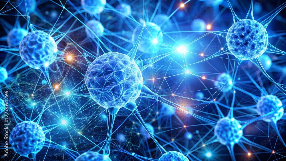 Neural Network Blue Abstract 3D Render of Interconnected Neurons, Neuroscience, Cellular Connection Neuroscience, Neural Network Neural Network Blue Abstract 3D Render of Interconnected Neurons, Neuroscience, Cellular Connection Neuroscience, Neural Network