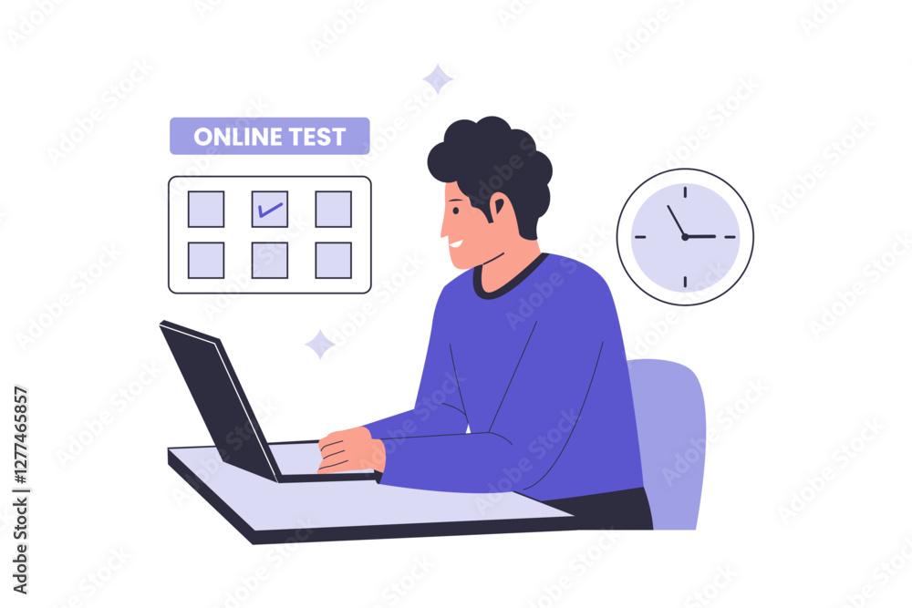 Illustration of online testing concept. Online education, questionnaire form, survey metaphor, answering an internet quiz, homework assignment. Illustration for websites, landing pages, mobile apps Illustration of online testing concept. Online education, questionnaire form, survey metaphor, answering an internet quiz, homework assignment. Illustration for websites, landing pages, mobile apps