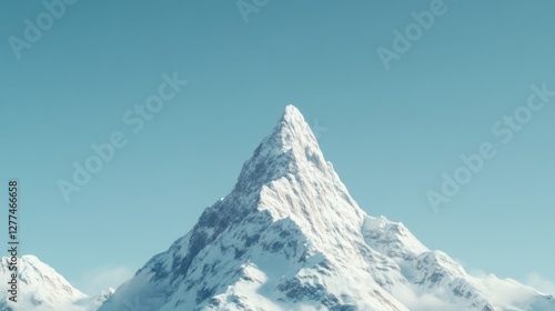 Obraz na płótnie Video generation of a snowy mountain peak with clear blue skies. Featuring majesty and adventure w salonie