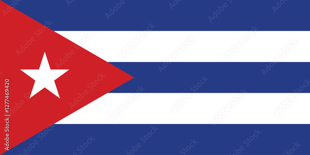 Cuba flag. Flag of Cuba. The official ratio. Flag icon. Standard color. Standard size. A rectangular flag. Computer illustration. Digital illustration. Vector illustration. Cuba flag. Flag of Cuba. The official ratio. Flag icon. Standard color. Standard size. A rectangular flag. Computer illustration. Digital illustration. Vector illustration.