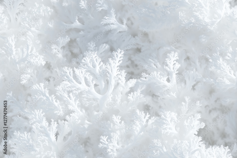 Fototapeta premium Seamless White Coral formations, showcasing delicate branches and textures against a light background.