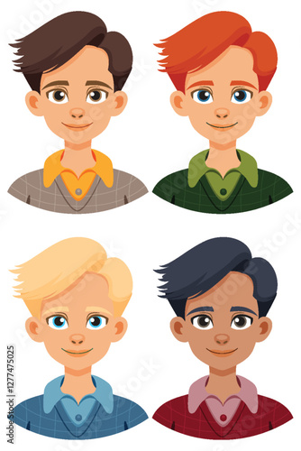 Diverse Cartoon Male Characters
