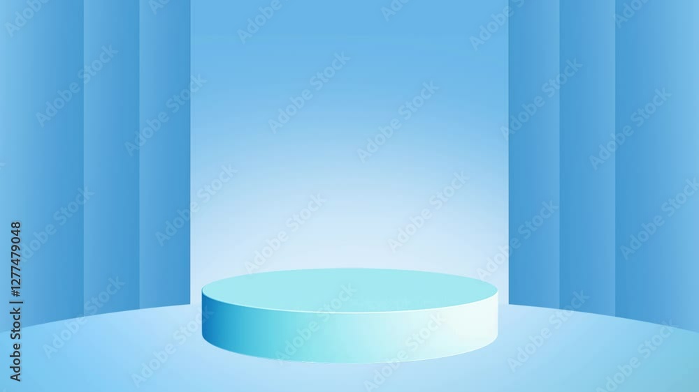 Elegant Blue Background with White Podium and Moving Line Patterns | Luxury Product Display Elegant Blue Background with White Podium and Moving Line Patterns | Luxury Product Display