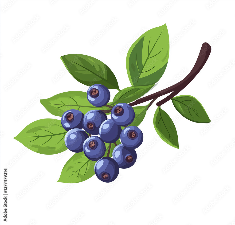 vector illustration of fresh blueberries vector illustration of fresh blueberries