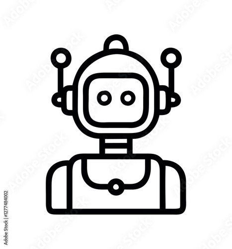 AI humanoid robot head icon