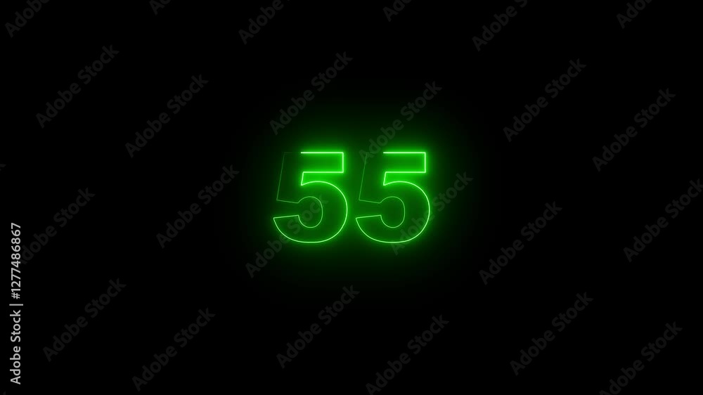 neon text 55 number countdown icon background 4k animation .Neon number 55 with alpha channel, 55 bright neon number animation neon text 55 number countdown icon background 4k animation .Neon number 55 with alpha channel, 55 bright neon number animation
